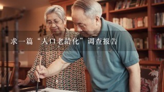 求一篇“人口老龄化”调查报告