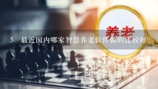 5 最近国内哪家智慧养老软件做的比较好？