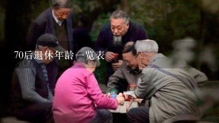 70后退休年龄一览表