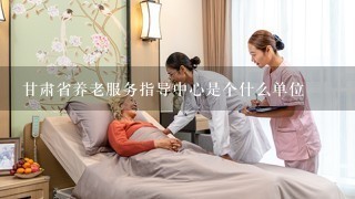 甘肃省养老服务指导中心是个什么单位