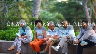 云南省90岁以上的老年人占总人口的比例大概是多少