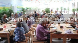 养老院机构、人员设置。各部门岗位职责和管理办法