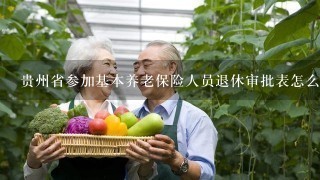 贵州省参加基本养老保险人员退休审批表怎么填